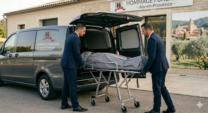 Quelles sont les modalités spécifiques pour le transport de corps avant mise en bière vers une chambre funéraire située à Puyricard ?