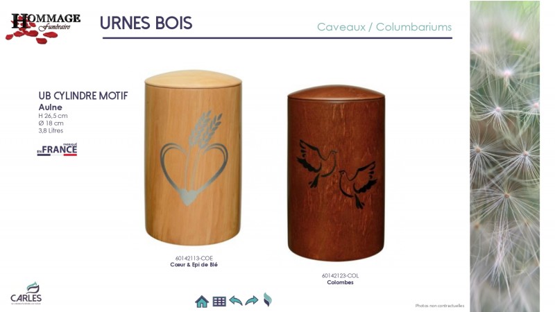 Urnes en bois et bambou