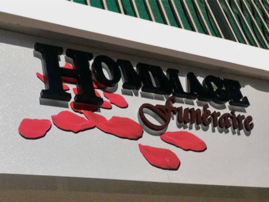 Pompes Funèbres HOMMAGE Funéraire devanture agence